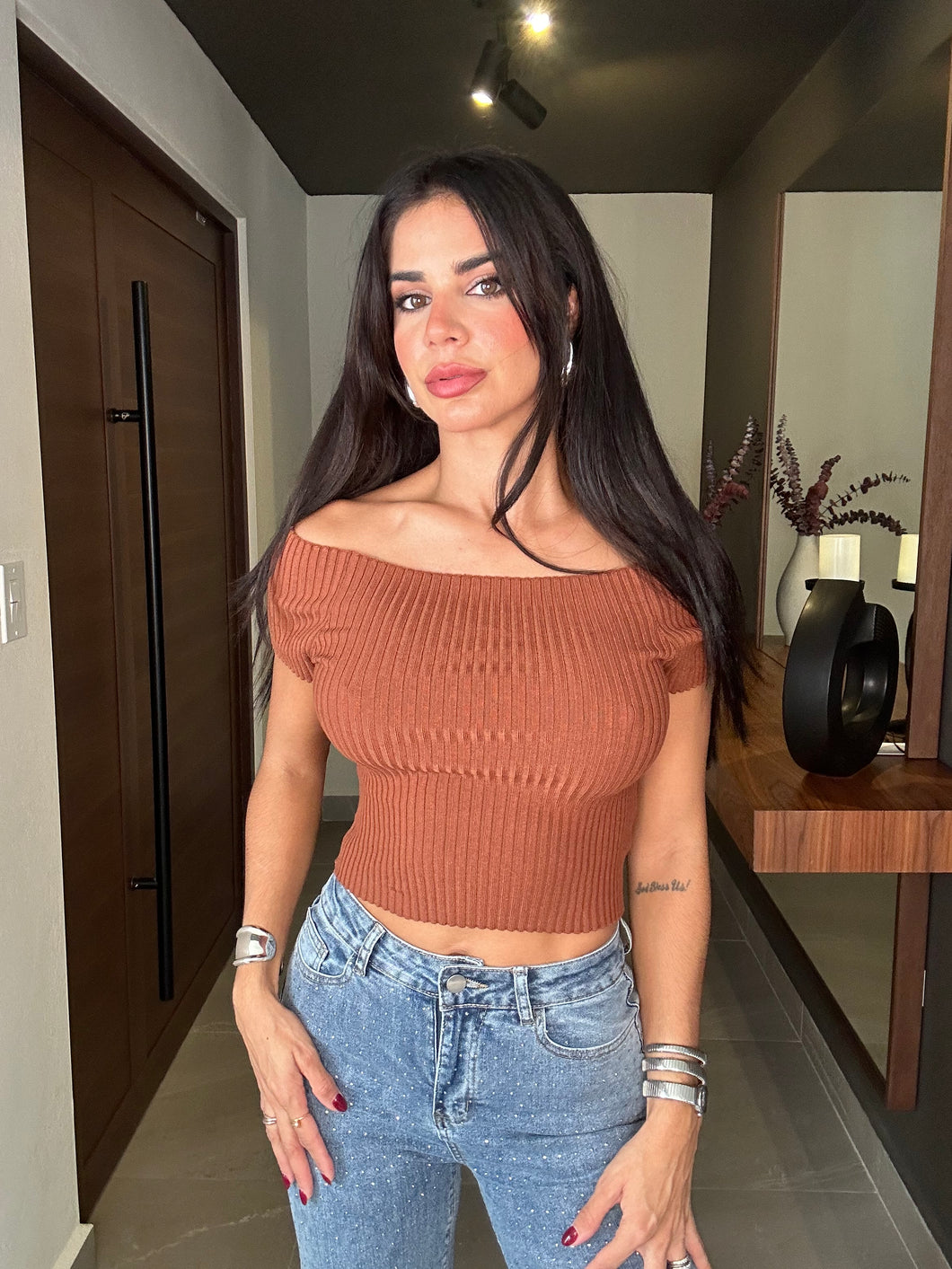 Lena basic top- toffee