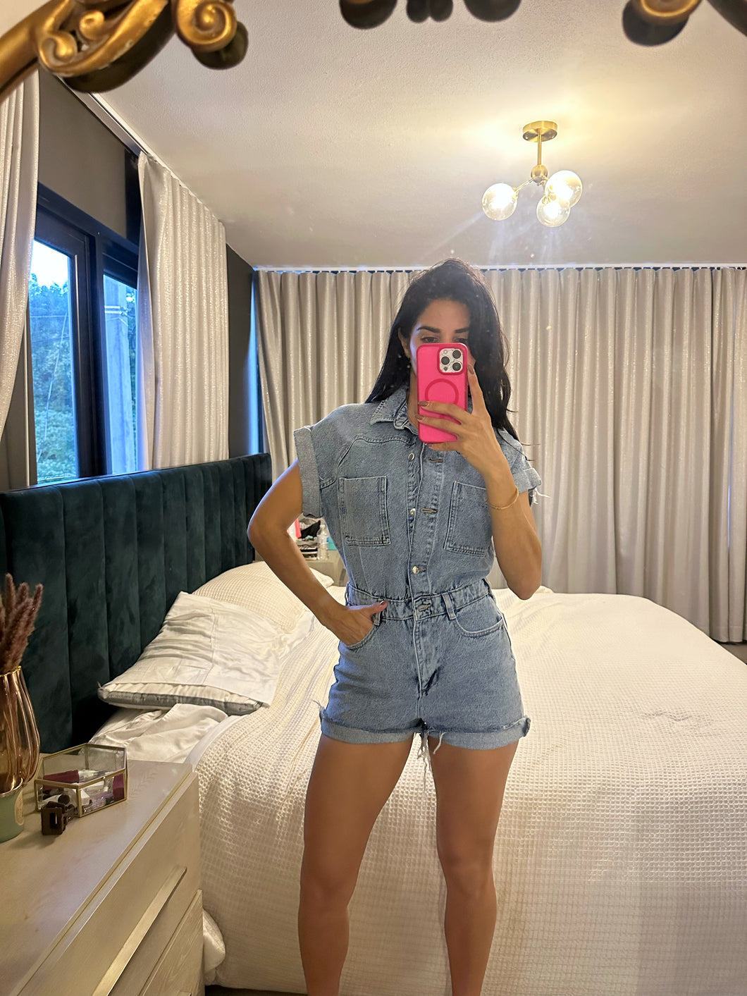Zara denim romper