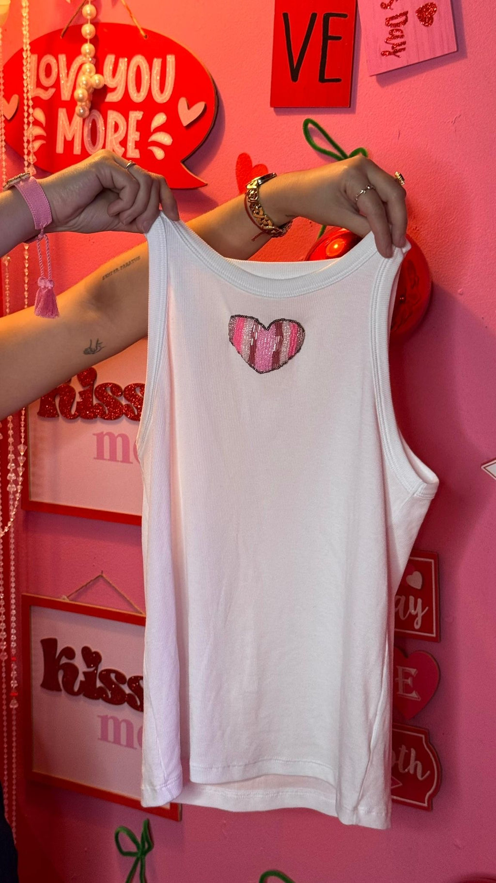 Full Heart Beaded Tank Top
