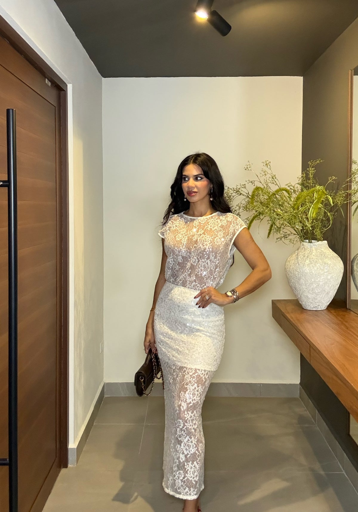 Anaira Sequined Set- Ivory