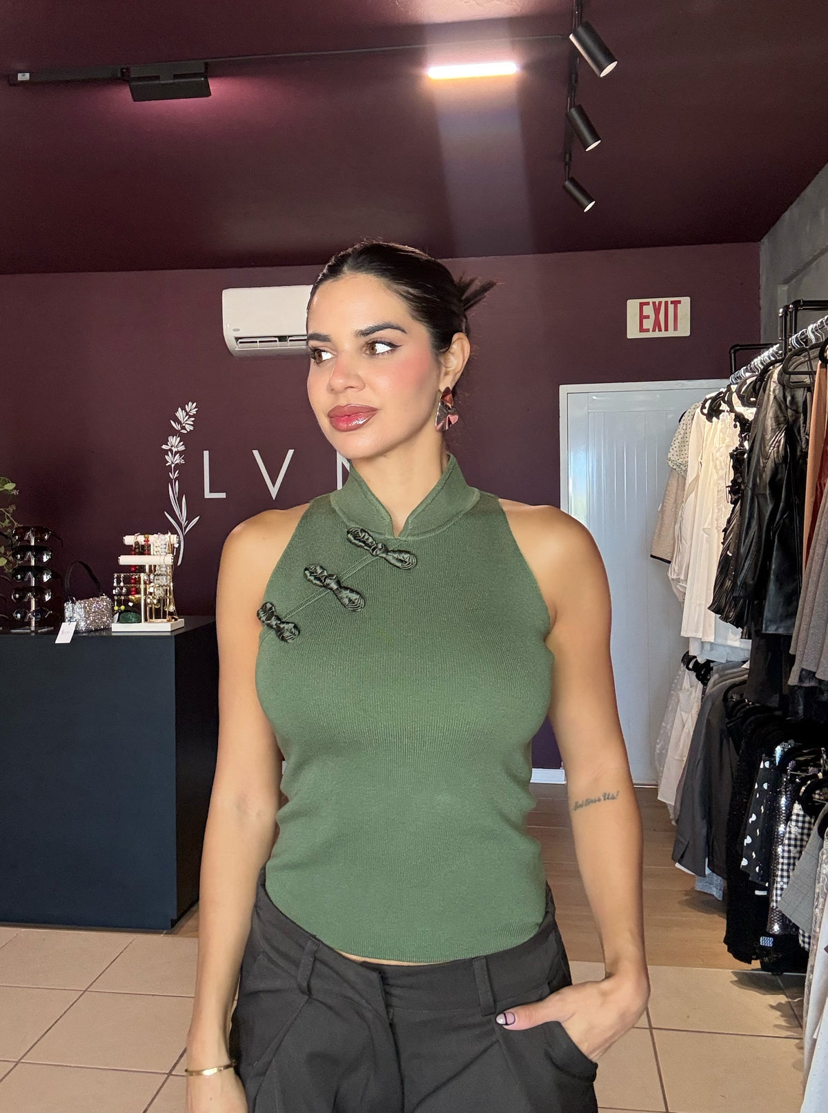 Tokyo top -olive