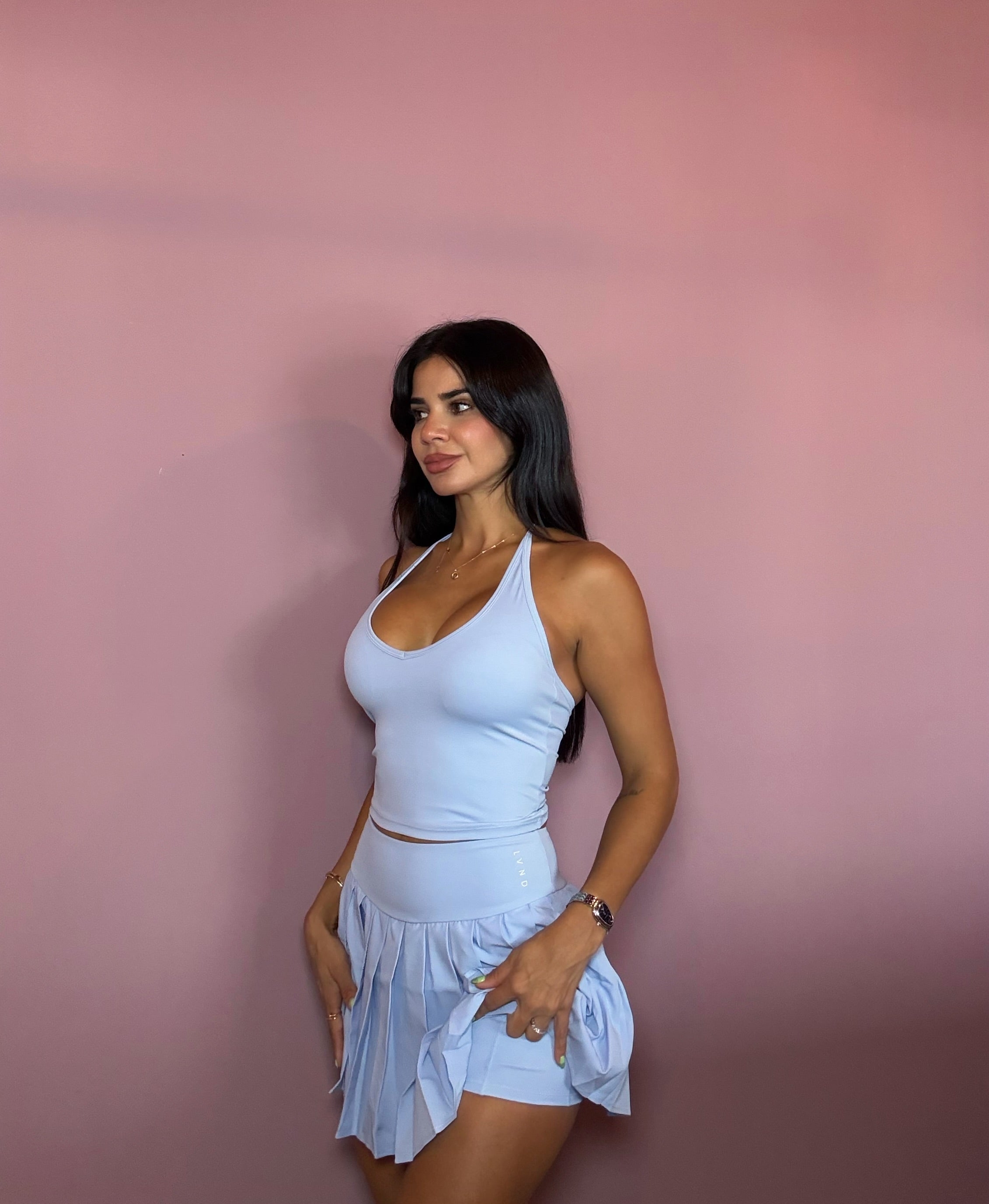 Sky blue skirt set