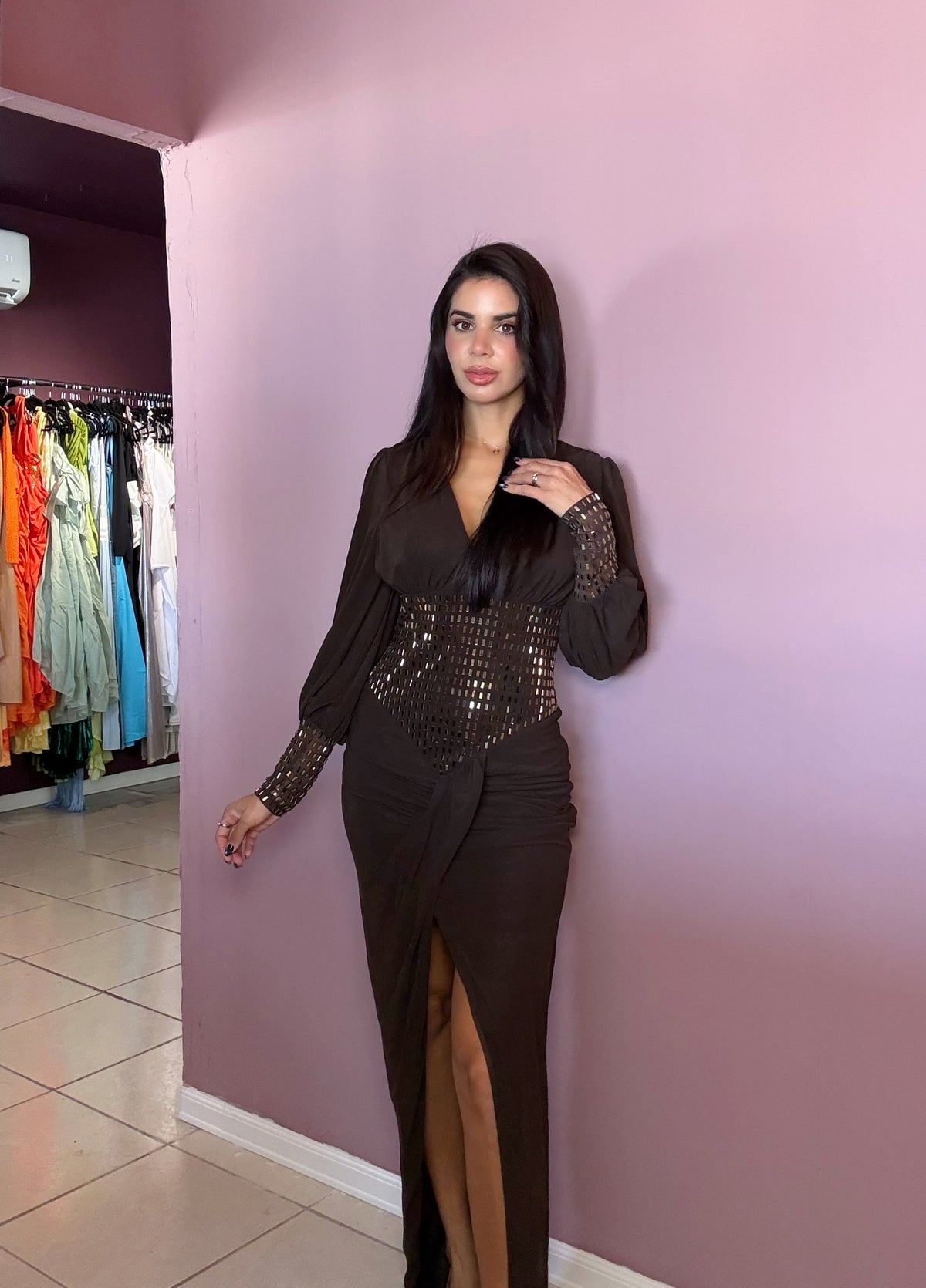 Solange Brown Dress