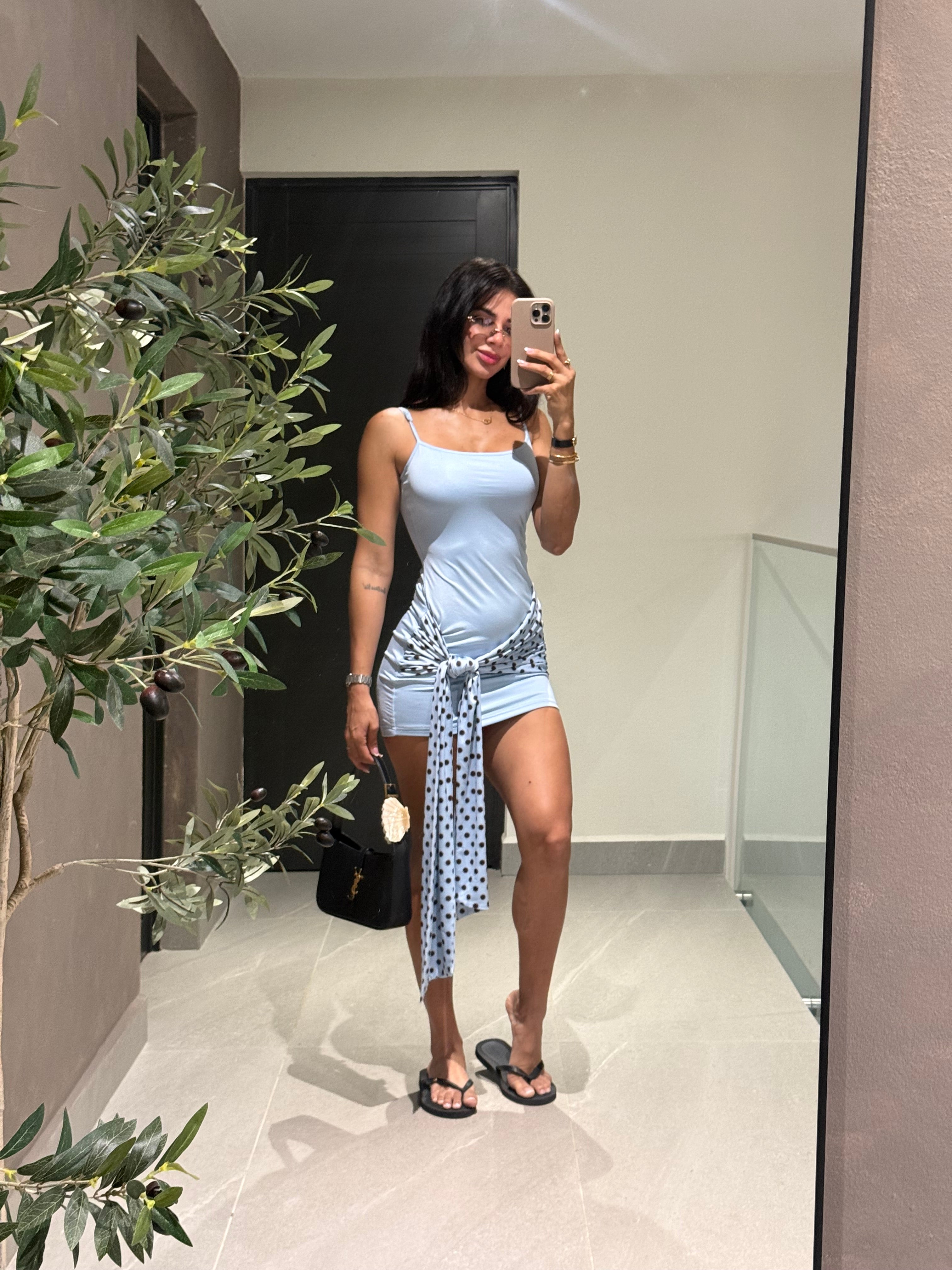 Blue mini dress