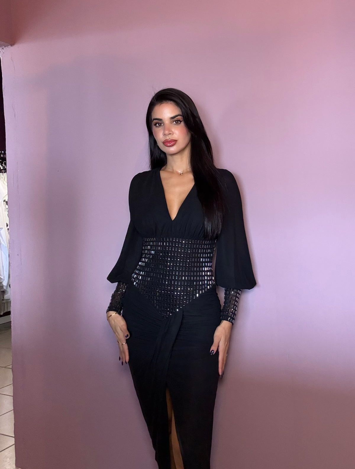 Solange Black Dress