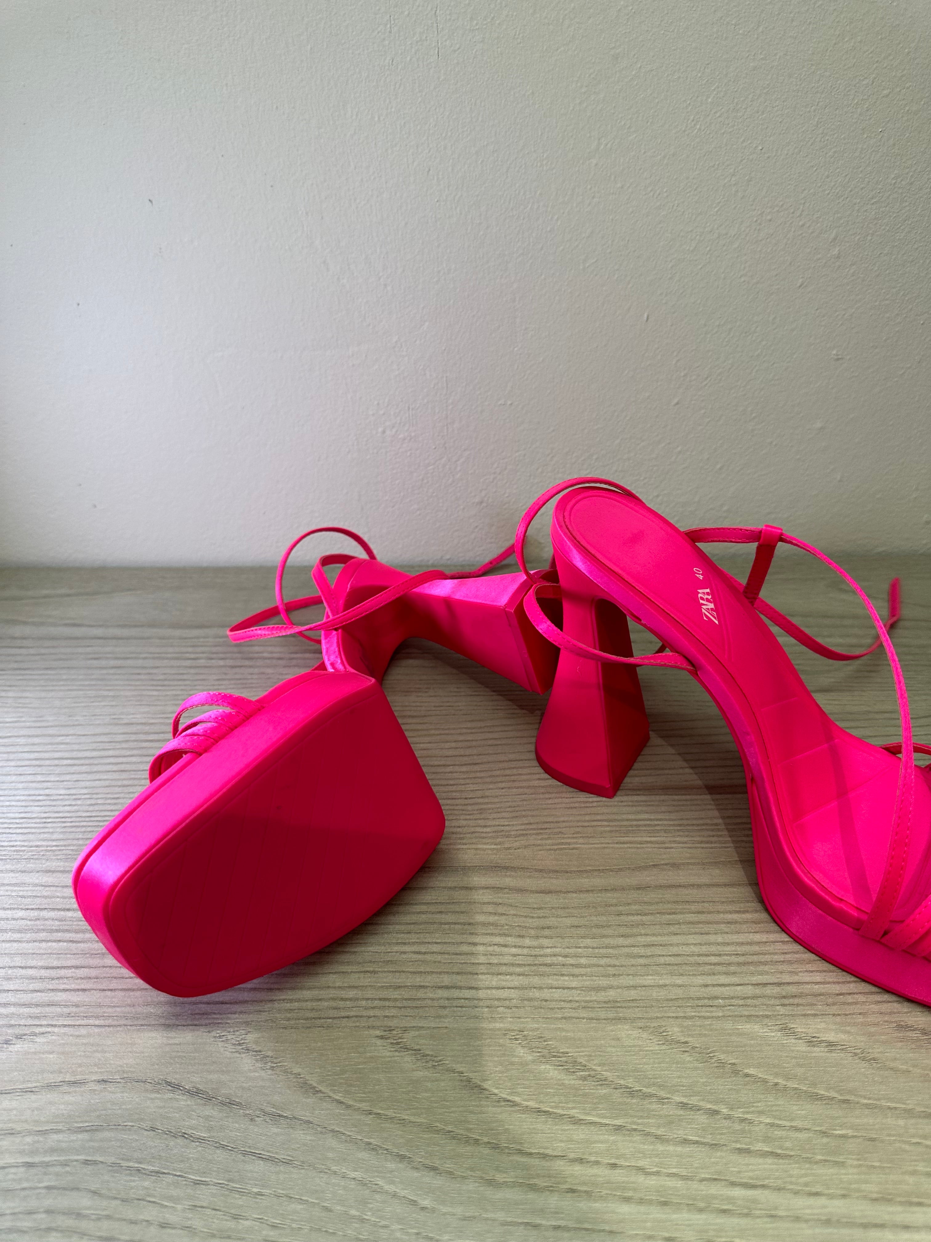 Zara satin heels