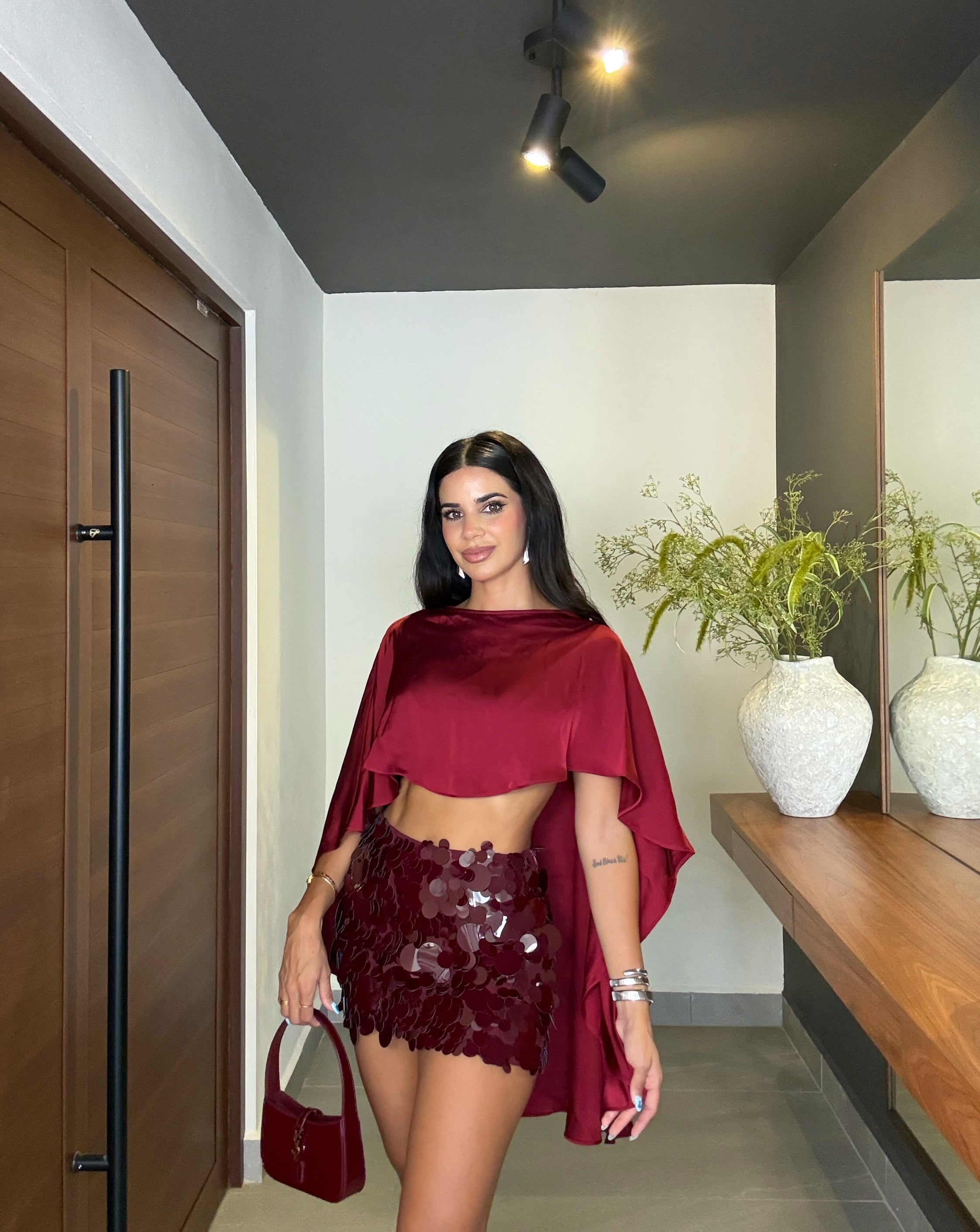 Elenni Set- burgundy