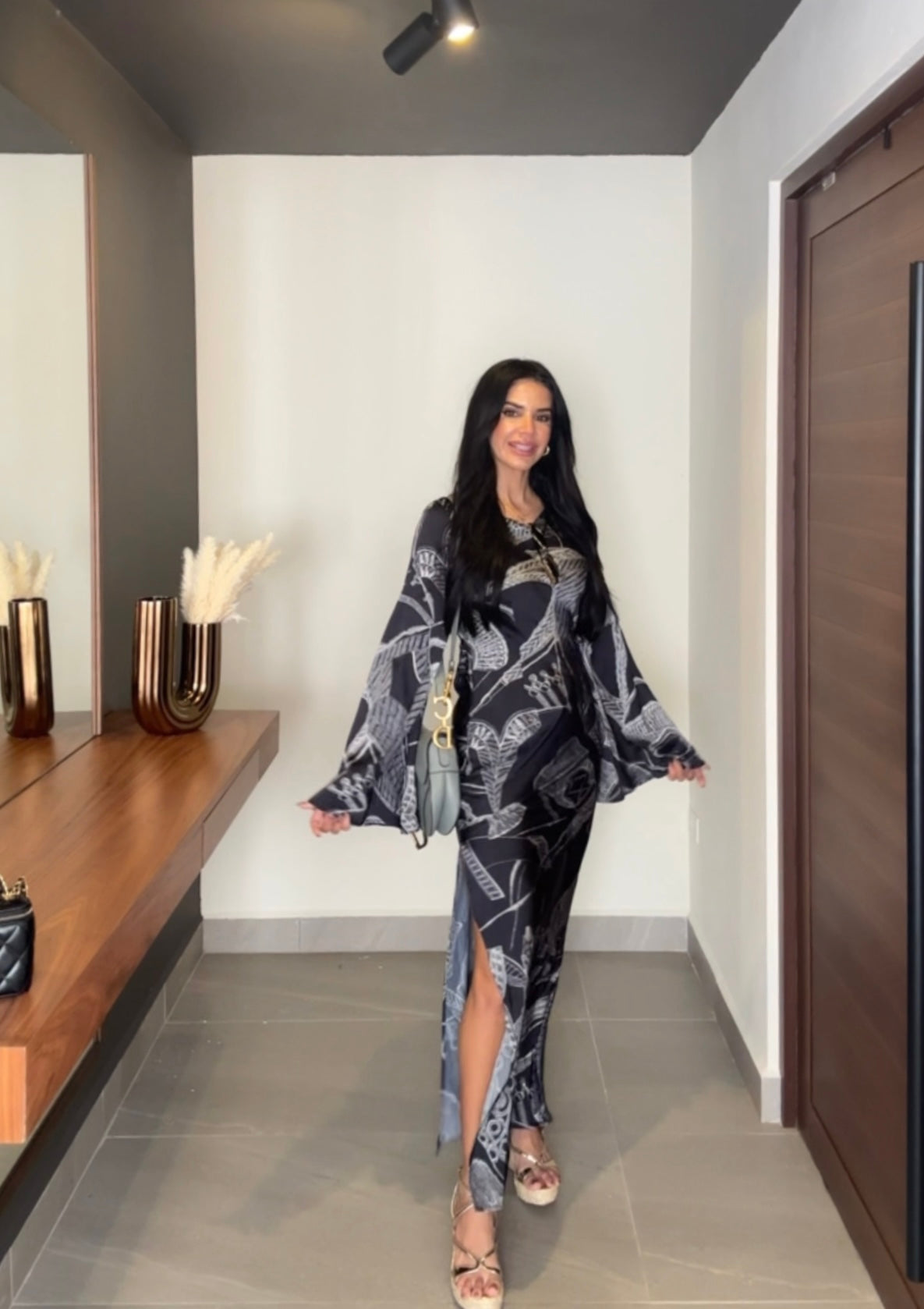 Safari maxi dress- black