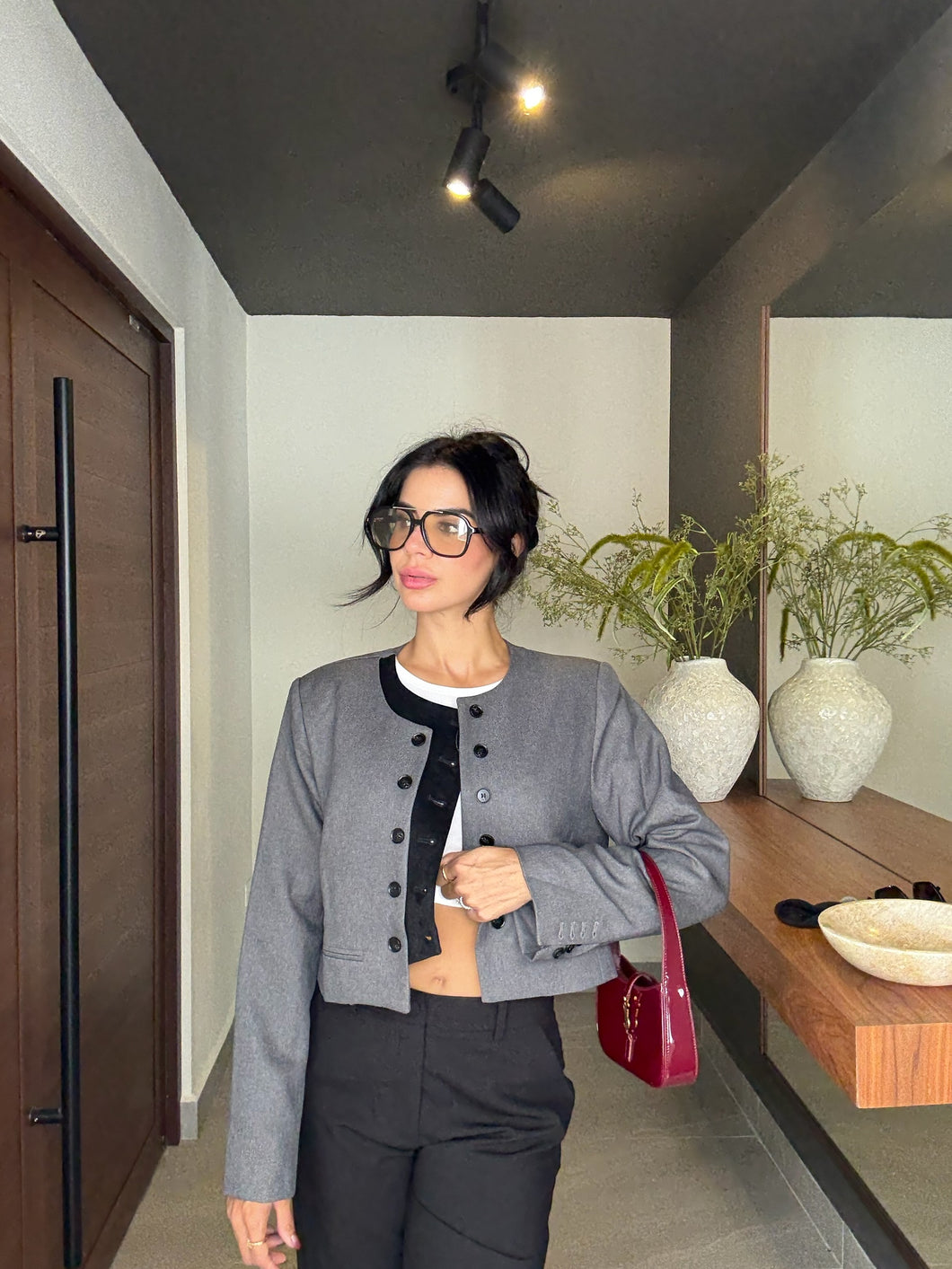 Contrast Suede Jacket