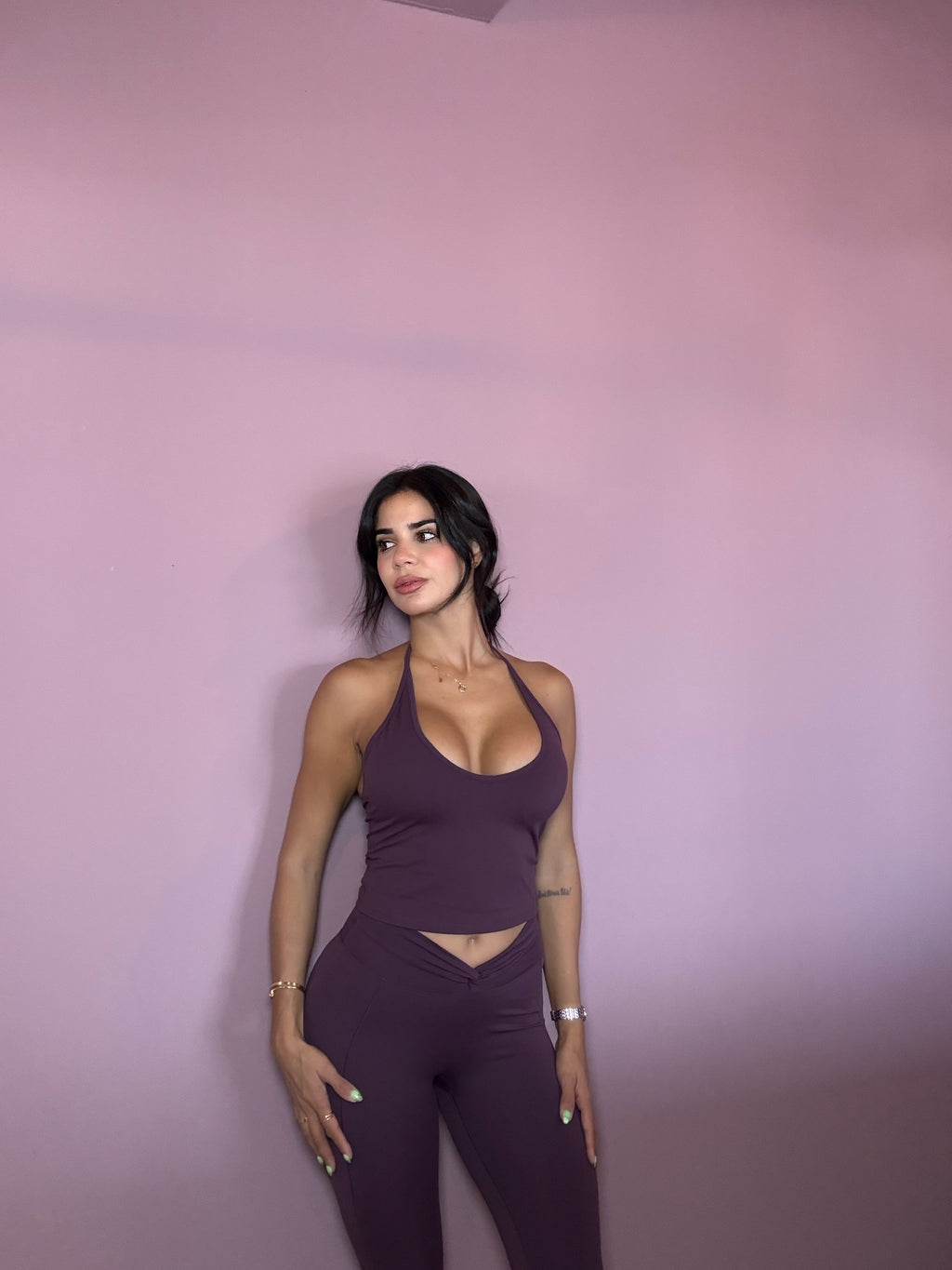 Plum tank top fit set