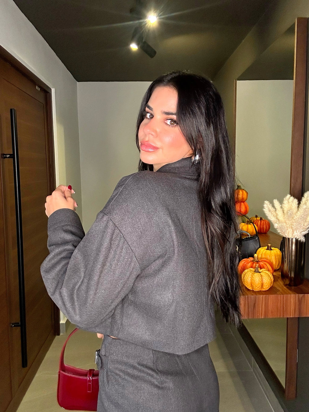 Charcoal long sleeve jacket