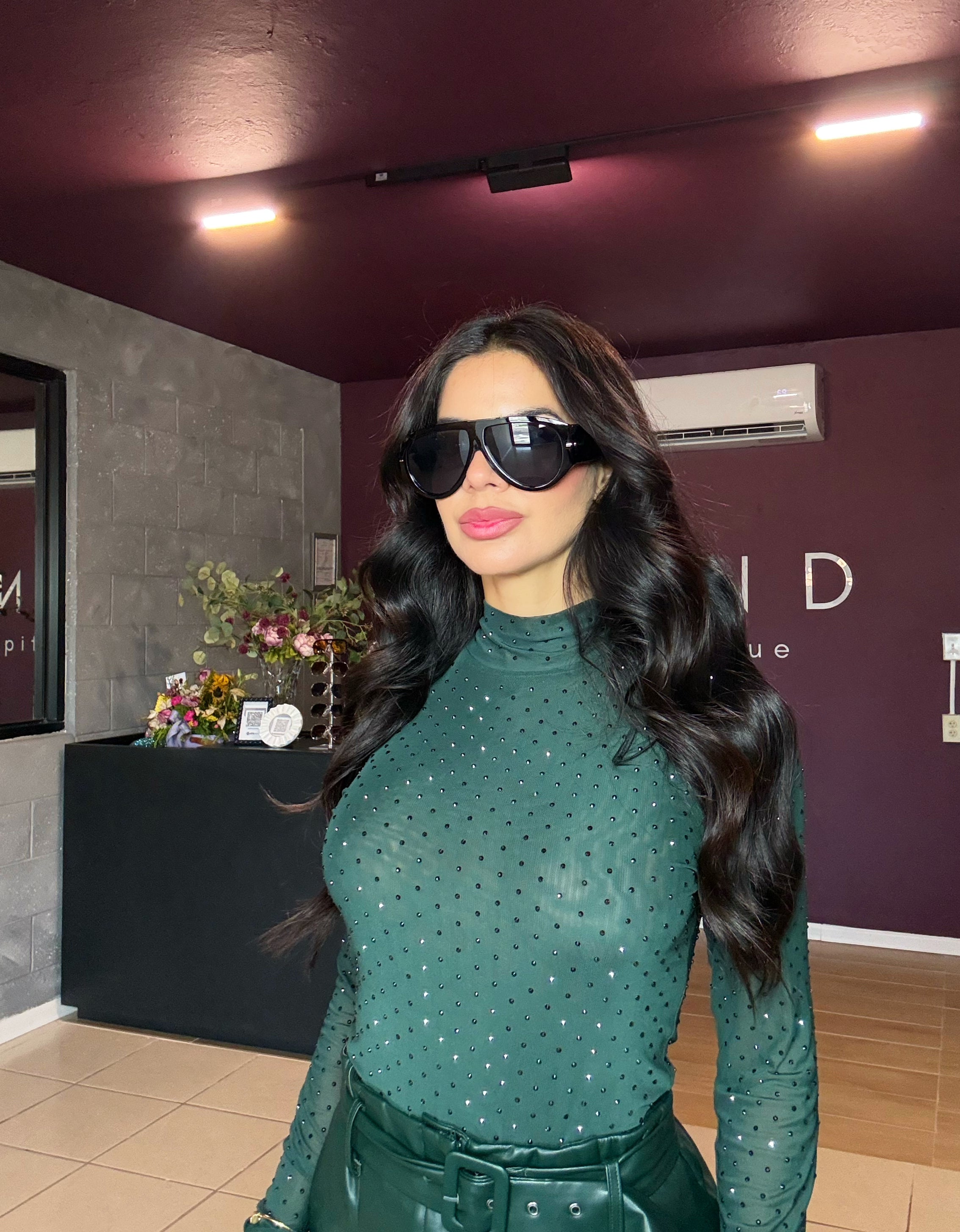 Jazmín Mesh Top- emerald