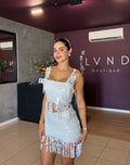 Leonora sequin set- white