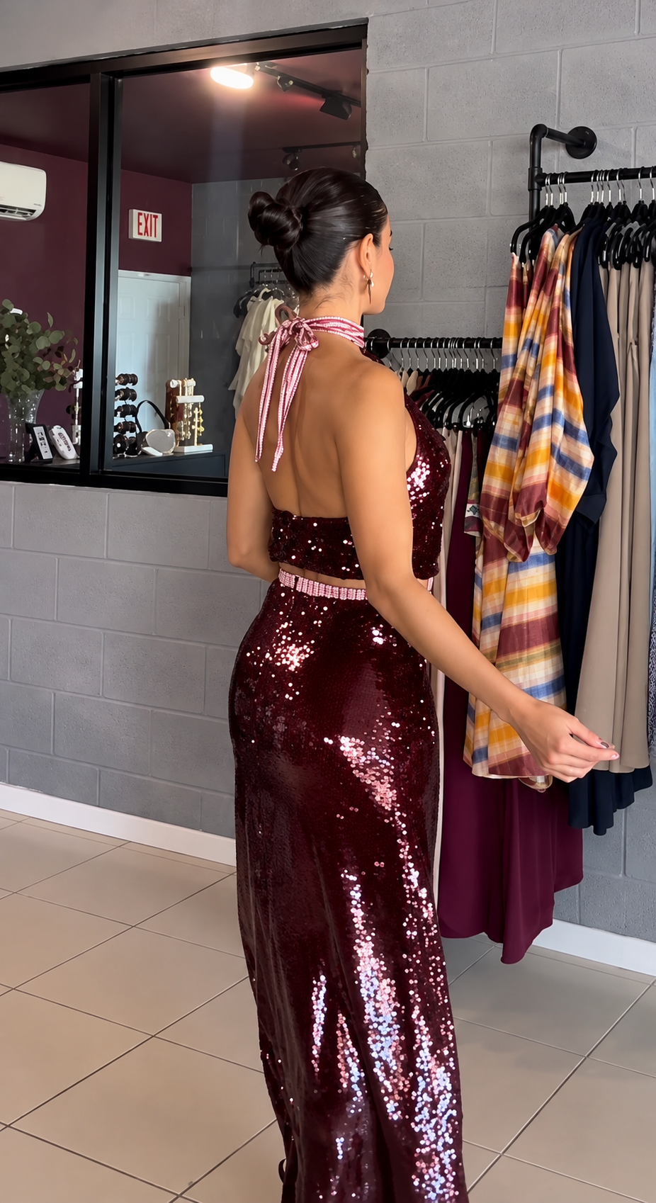 Isaura Burgundy Set