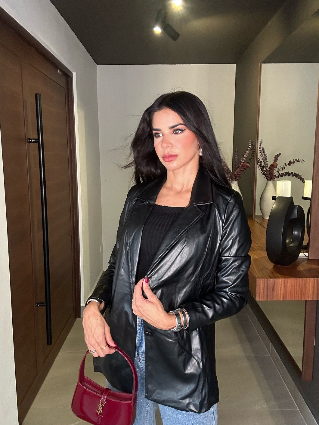 Black Leather Blazer